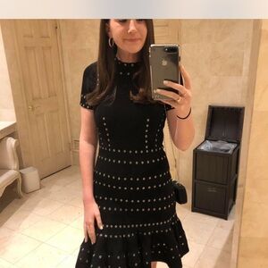 Alexander McQueen Black Eyelet Mini Dress